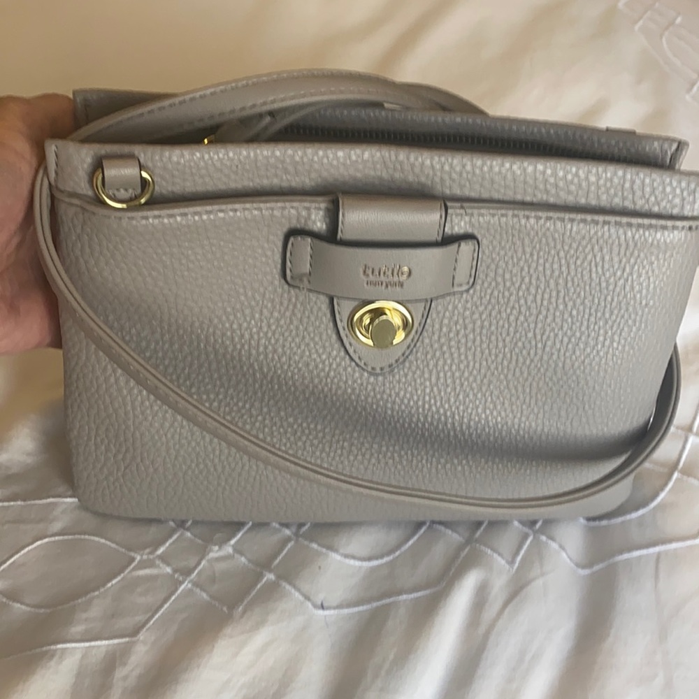 Tutillo, gray faux leather crossbody bag.